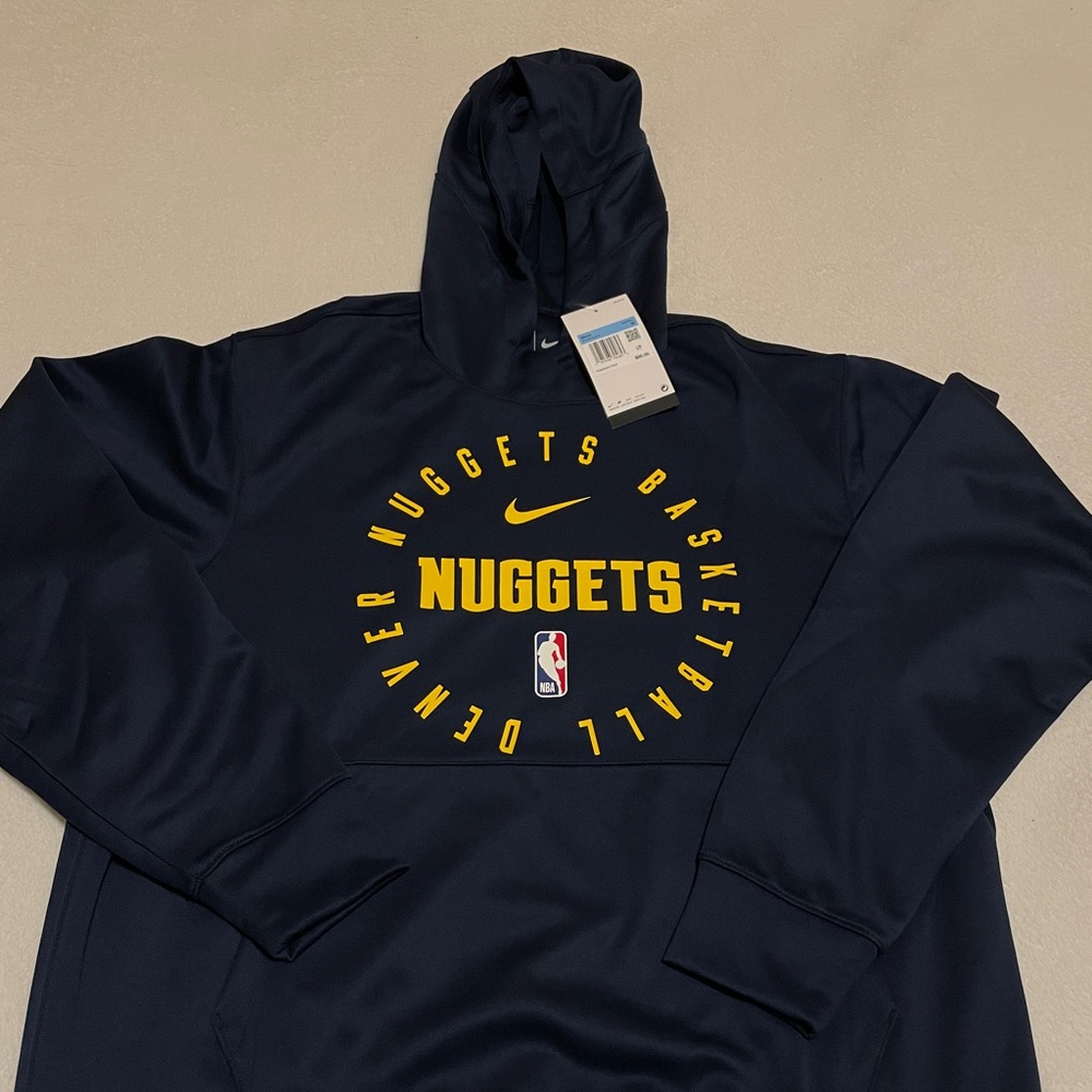 NWT Nike NBA Denver Nuggets Blue Dri-Fit Hoodie Sz M
